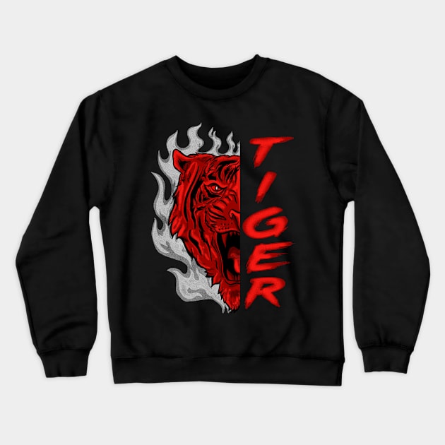 Tiger Crewneck Sweatshirt by Joebarondesign